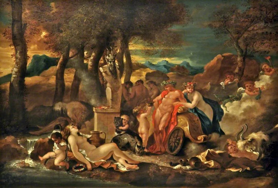 Bacchus et Cérès avec des nymphes et des satyres - Sébastien Bourdon