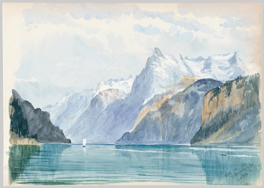 Baie d'Uri, Brunnen (carnet de croquis Suisse 1870) - John Singer Sargent