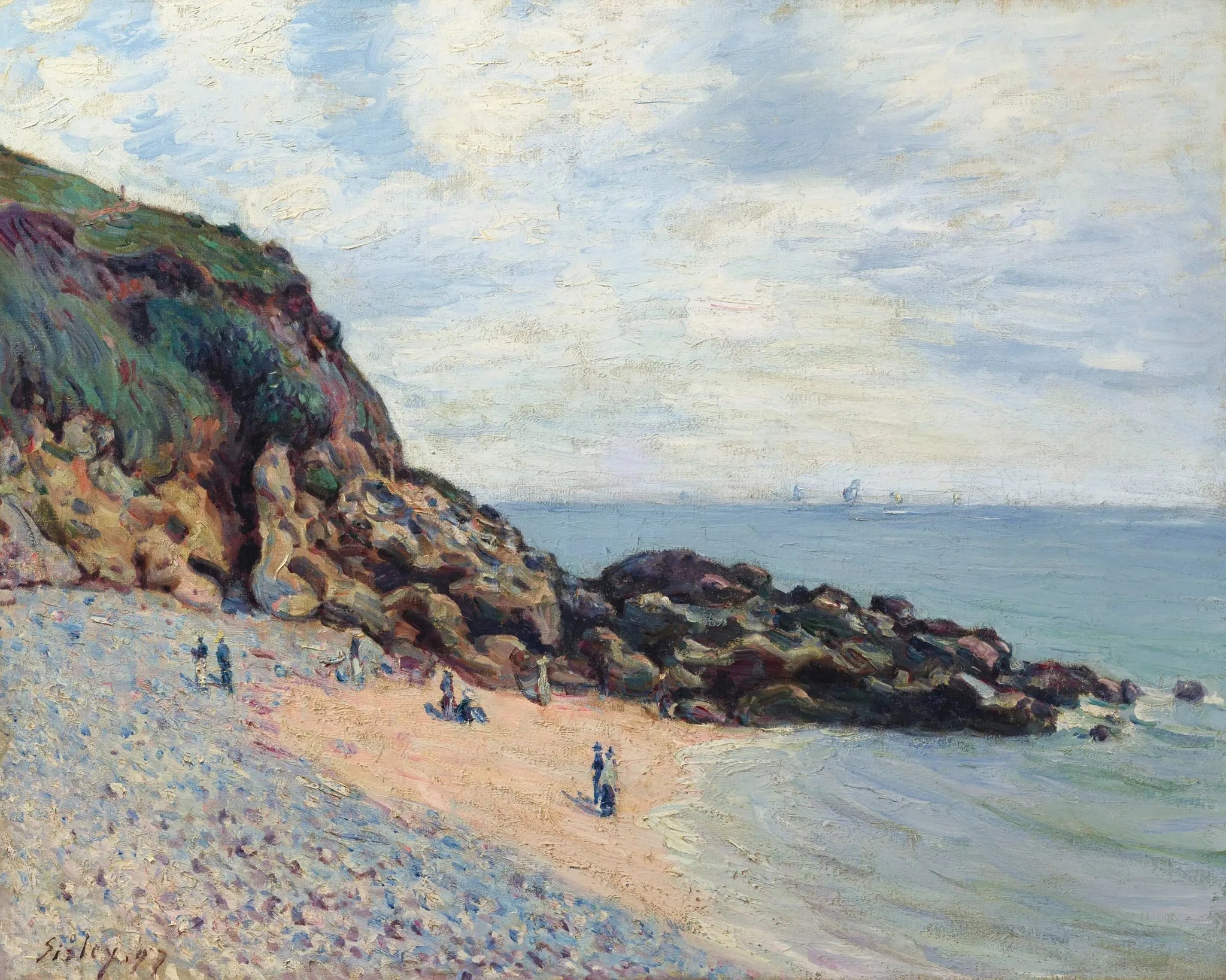 Baie de Langland - Alfred Sisley image 1 copie peinte à la main à l’huile