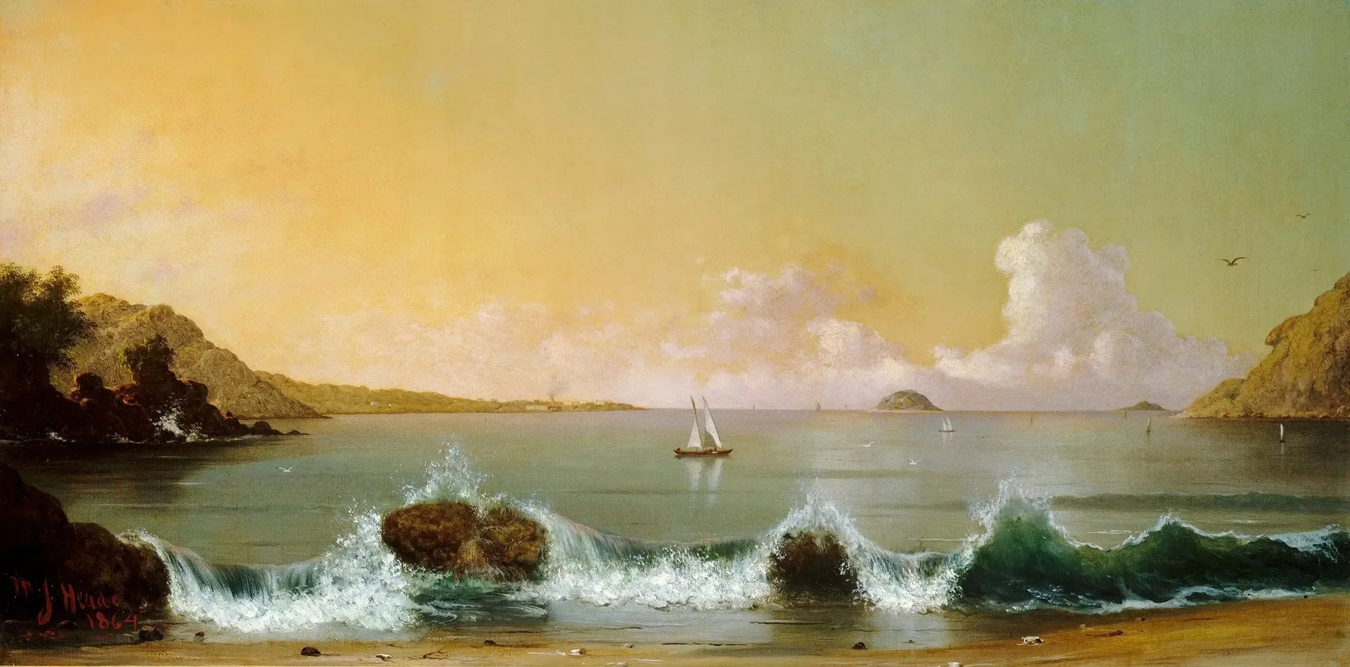 Baie de Rio de Janeiro - Martin Johnson Heade image 1 tableau peint à l’huile sur toile