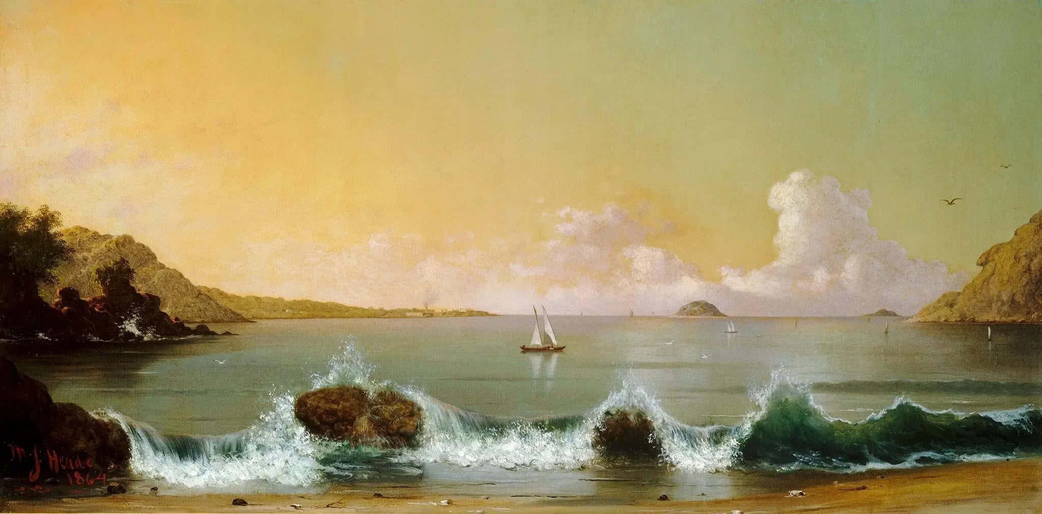 Baie de Rio de Janeiro - Martin Johnson Heade image 1 tableau peint à l’huile sur toile