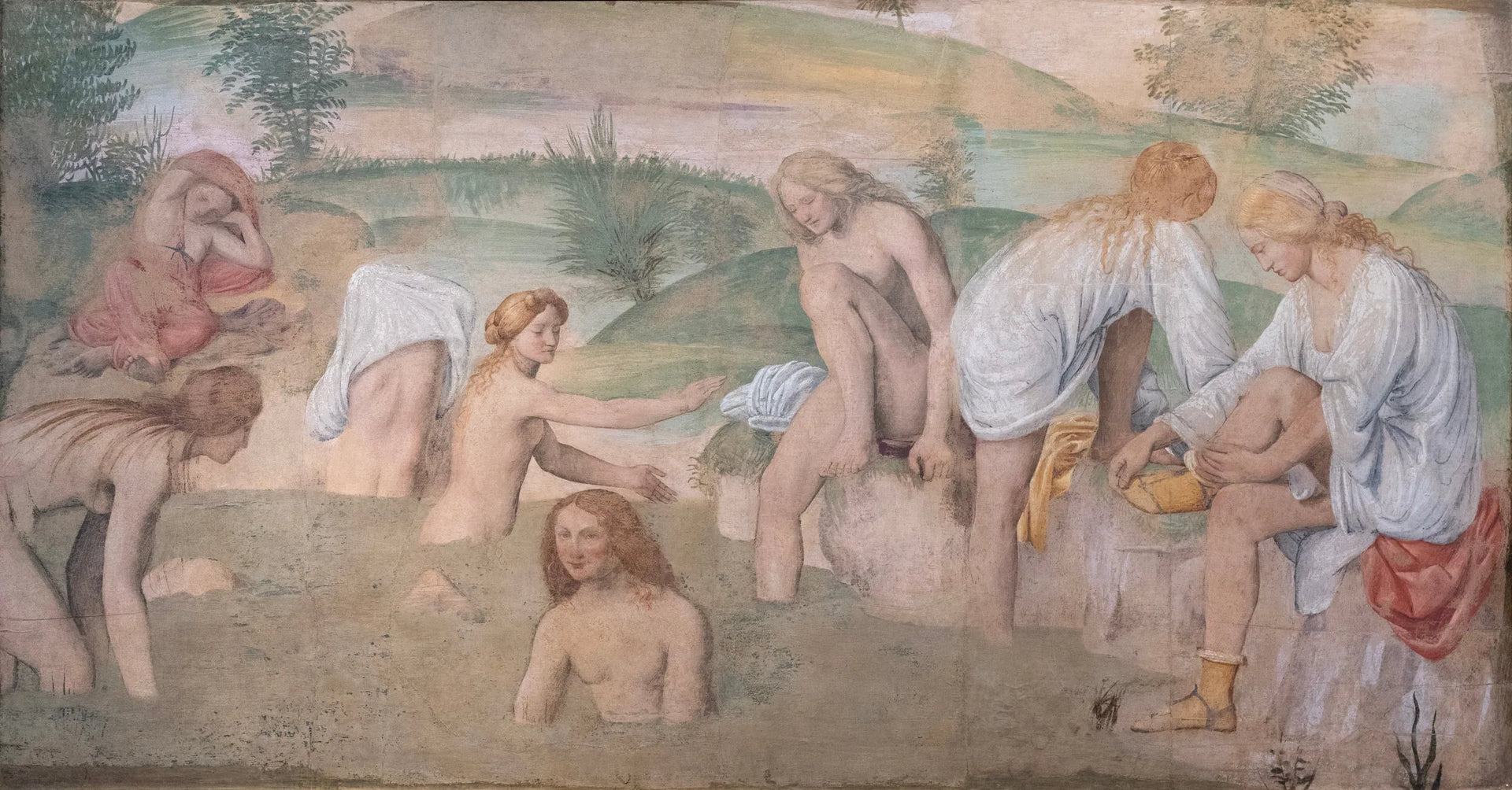 Baignade des filles - Bernardino Luini image 1 copie de tableau peinte à la main