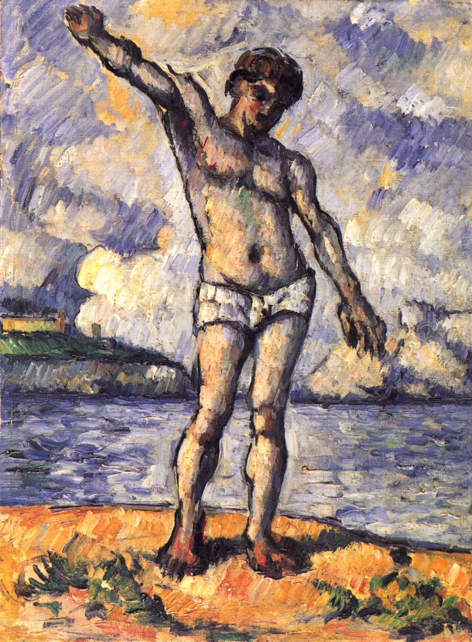 Baigneur aux bras écartés - Paul Cézanne image 1 reproduction artisanale de tableau