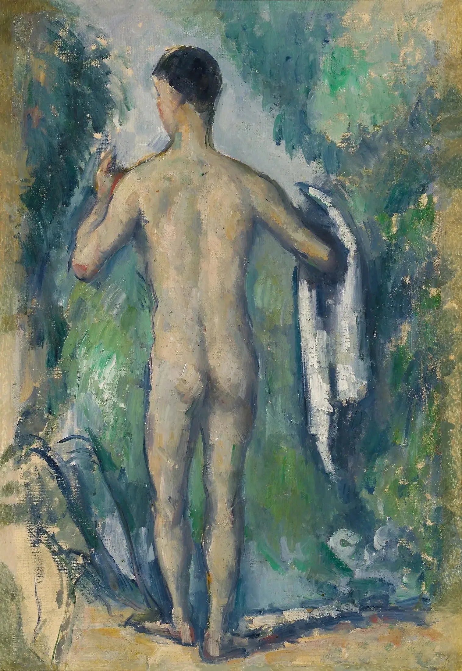Baigneur debout, vu de dos - Paul Cézanne image 1 copie de tableau peinte à la main