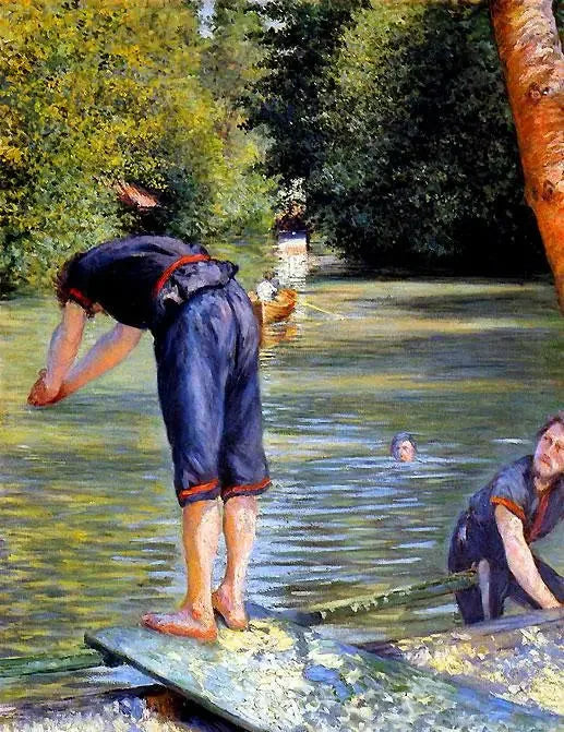 Baigneur s'apprêtant à plonger - Gustave Caillebotte image 1 reproduction de peinture à l’huile