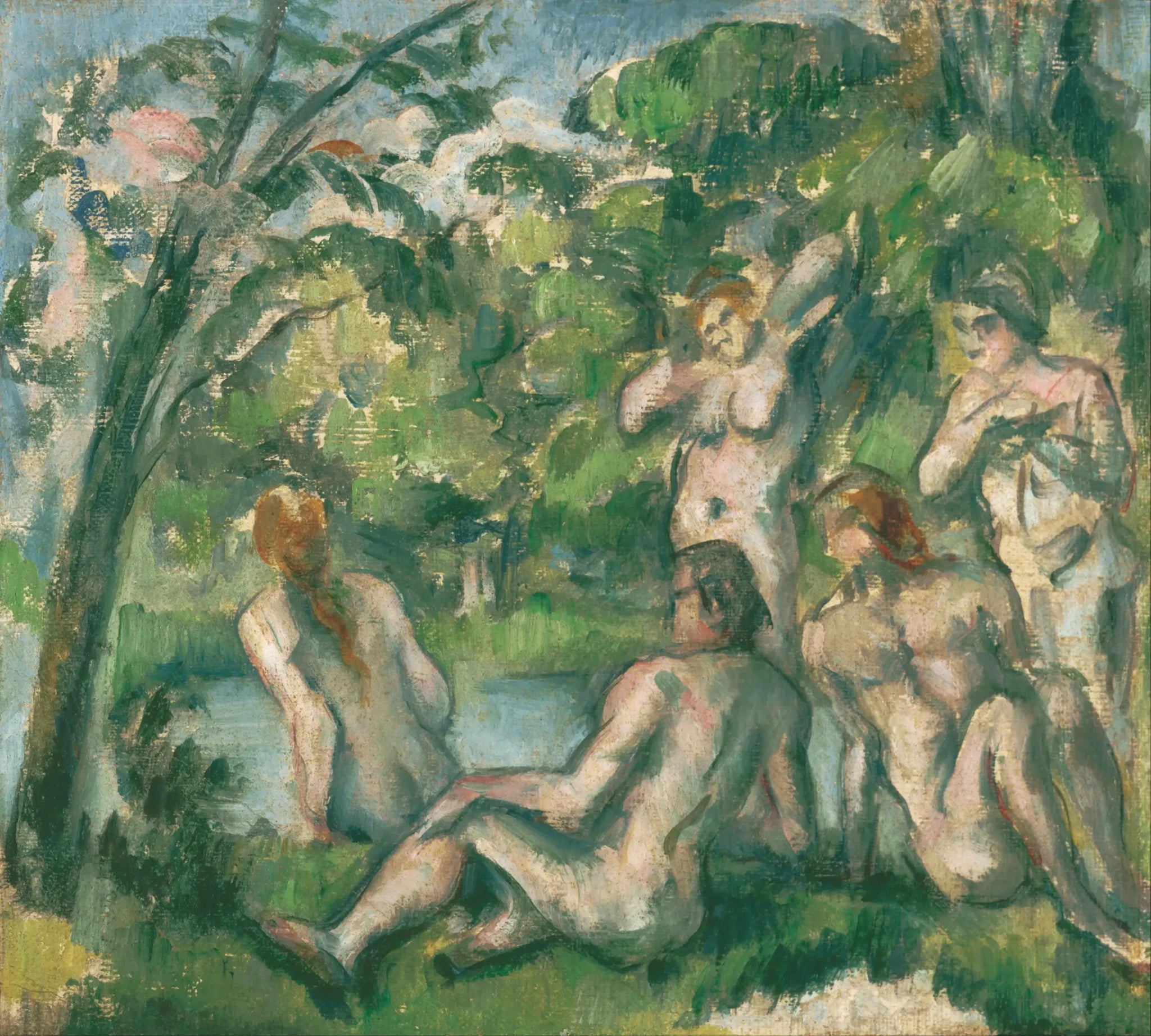 Baigneurs et baigneuses - Paul Cézanne image 1 reproduction de peinture à l’huile