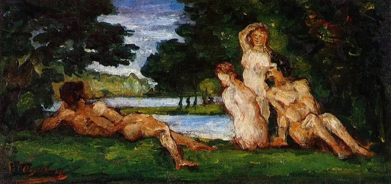 Baigneurs et baigneuses - Paul Cézanne