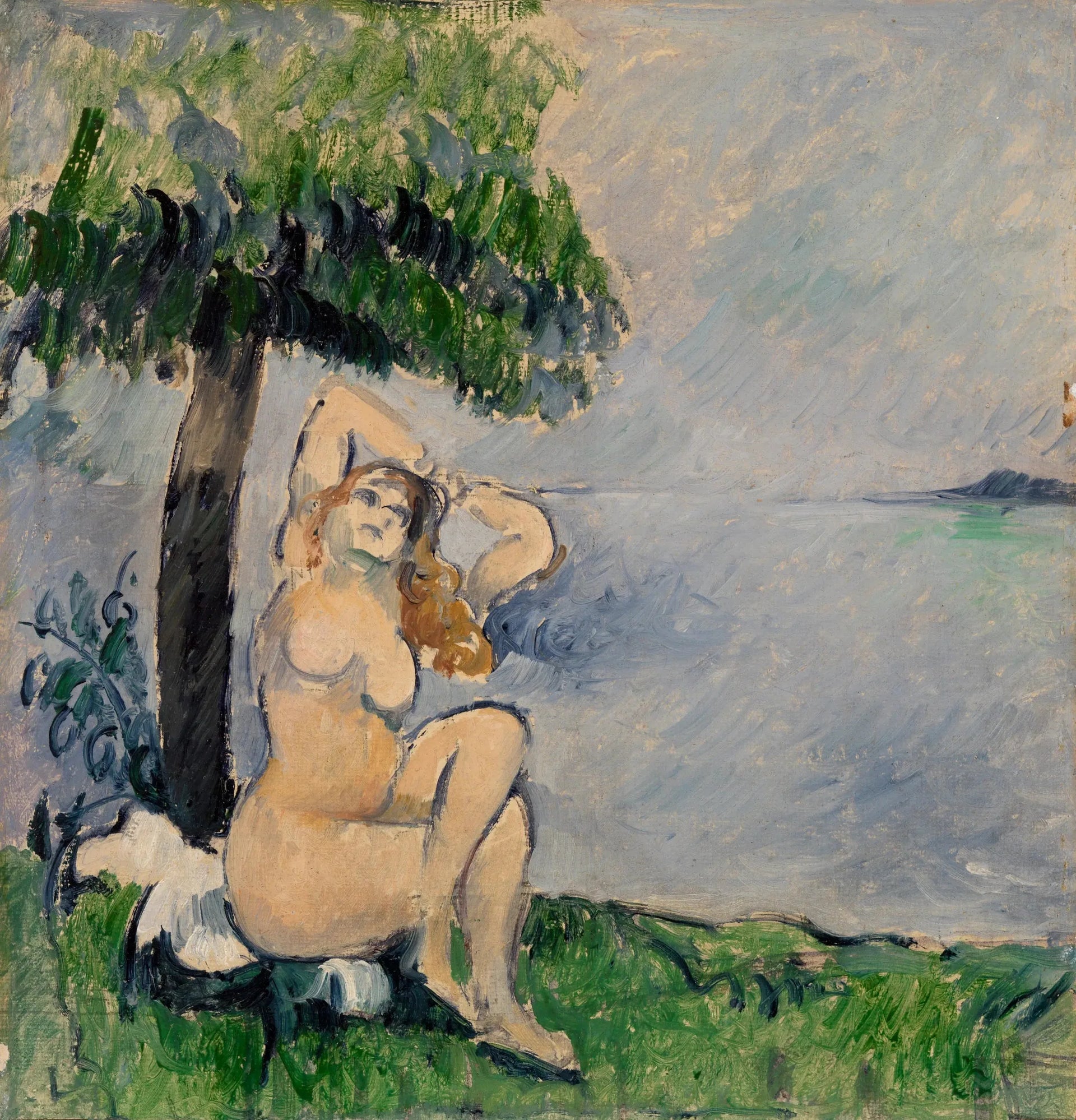 Baigneuse au bord de la mer - Paul Cézanne image 1 copie peinte à la main à l’huile