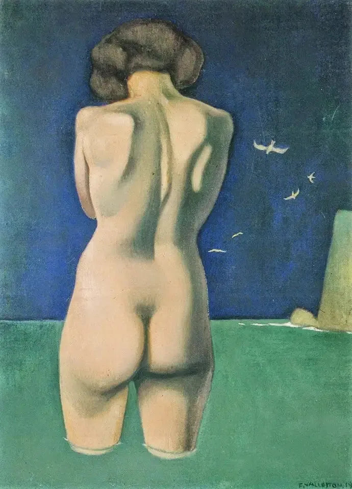 Baigneuse aux oiseaux - Félix Vallotton image 1 reproduction de peinture à l’huile