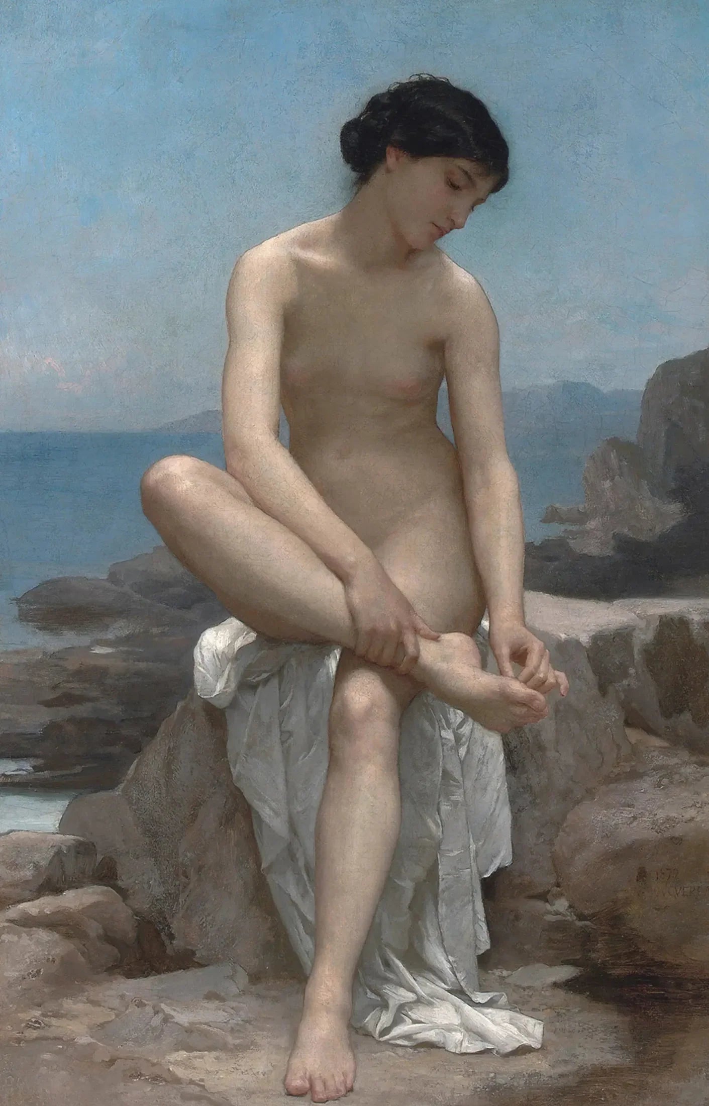 Baigneuse - Bouguereau image 1 copie peinte à la main à l’huile