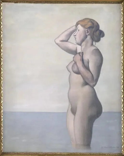 Baigneuse de profil, ciel gris - Félix Vallotton image 1 reproduction de peinture à l’huile