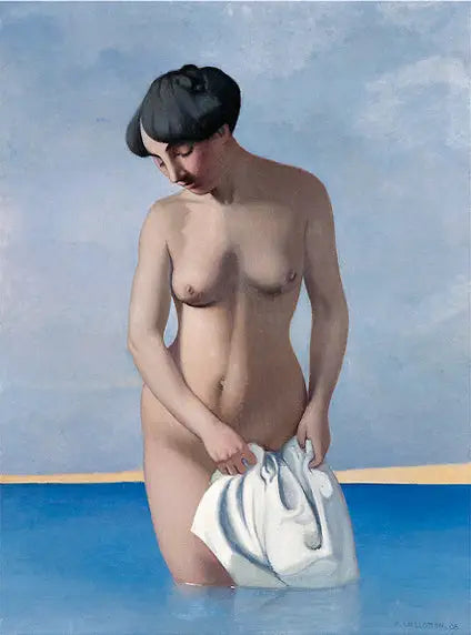 Baigneuse de visage, fond gris - Félix Vallotton image 1 reproduction de peinture à l’huile