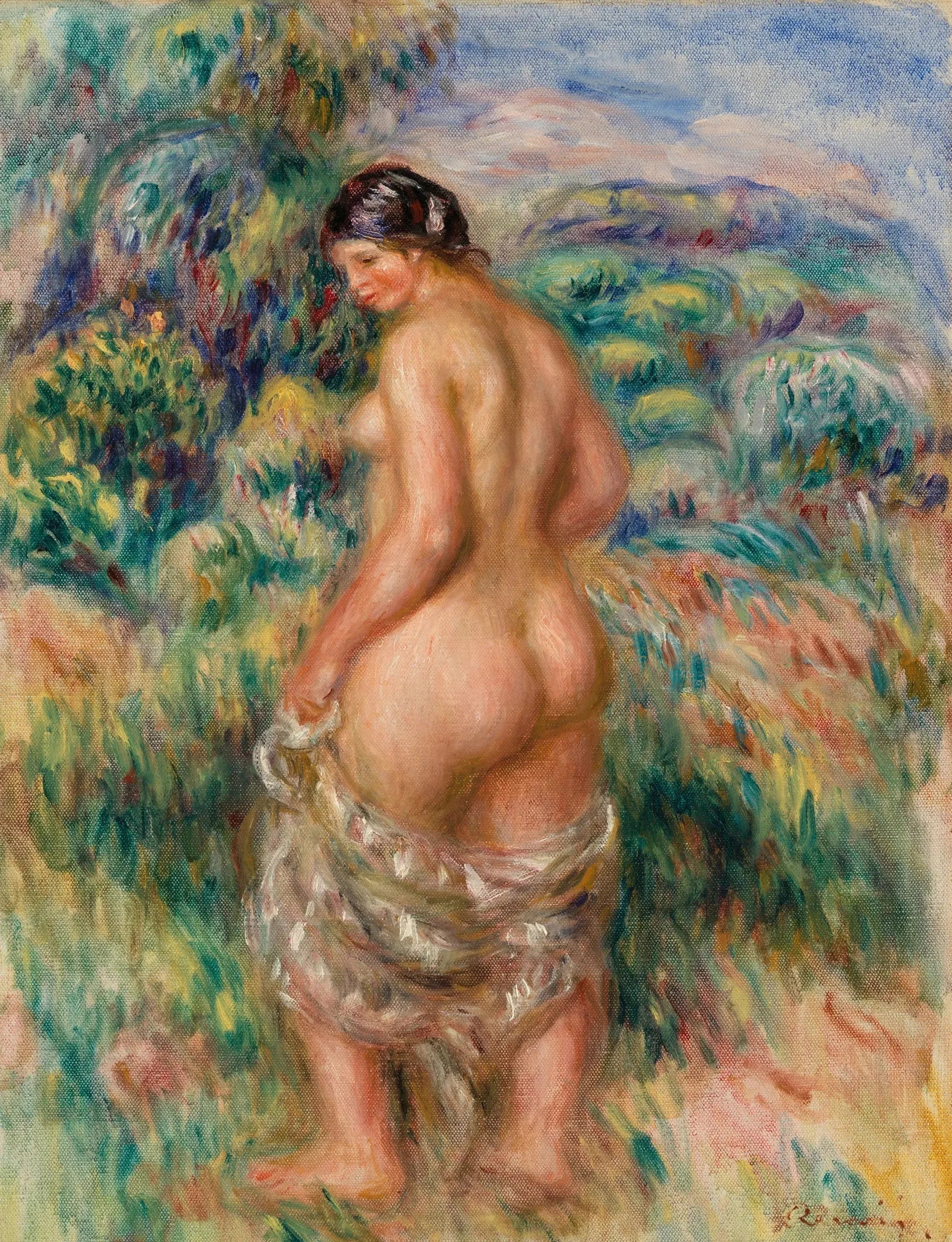 Baigneuse debout - Pierre-Auguste Renoir image 1 tableau peint à l’huile sur toile