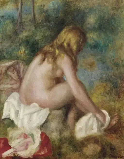 Baigneuse, nue assise - Pierre-Auguste Renoir image 1 copie peinte à la main à l’huile