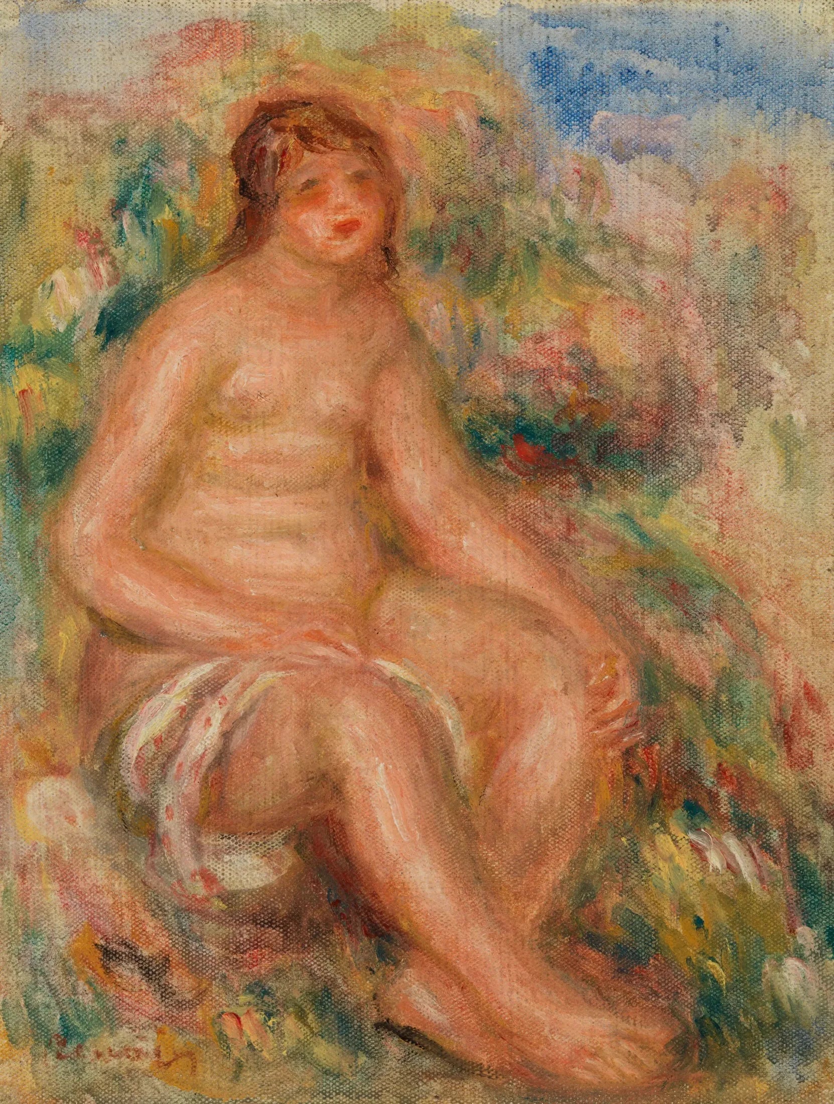 Baigneuse - Pierre-Auguste Renoir image 1 copie de tableau peinte à la main