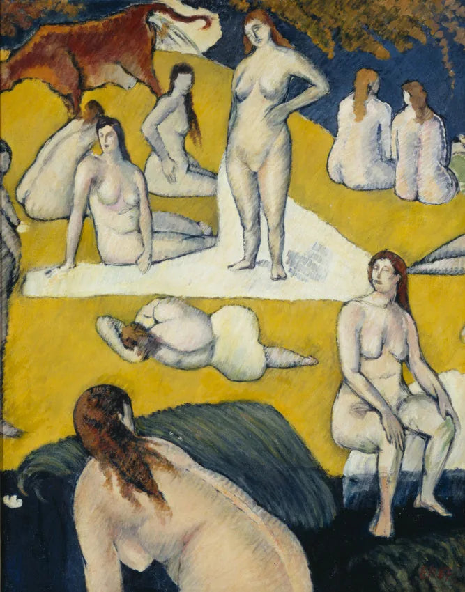 Baigneuses à la vache rouge - Émile Bernard image 1 reproduction réalisée par Alpha Reproduction