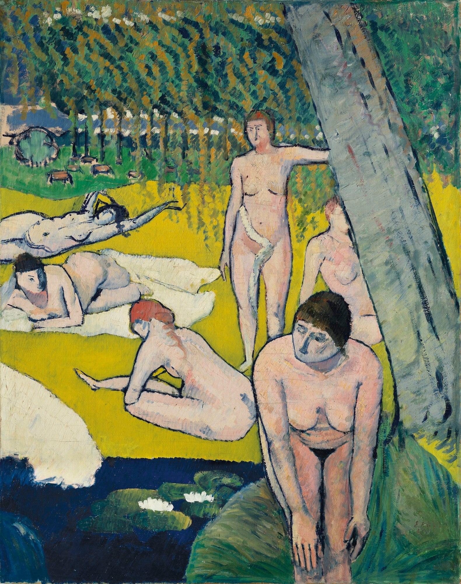 Baigneuses aux nénuphars - Émile Bernard image 1 copie de tableau peinte à la main