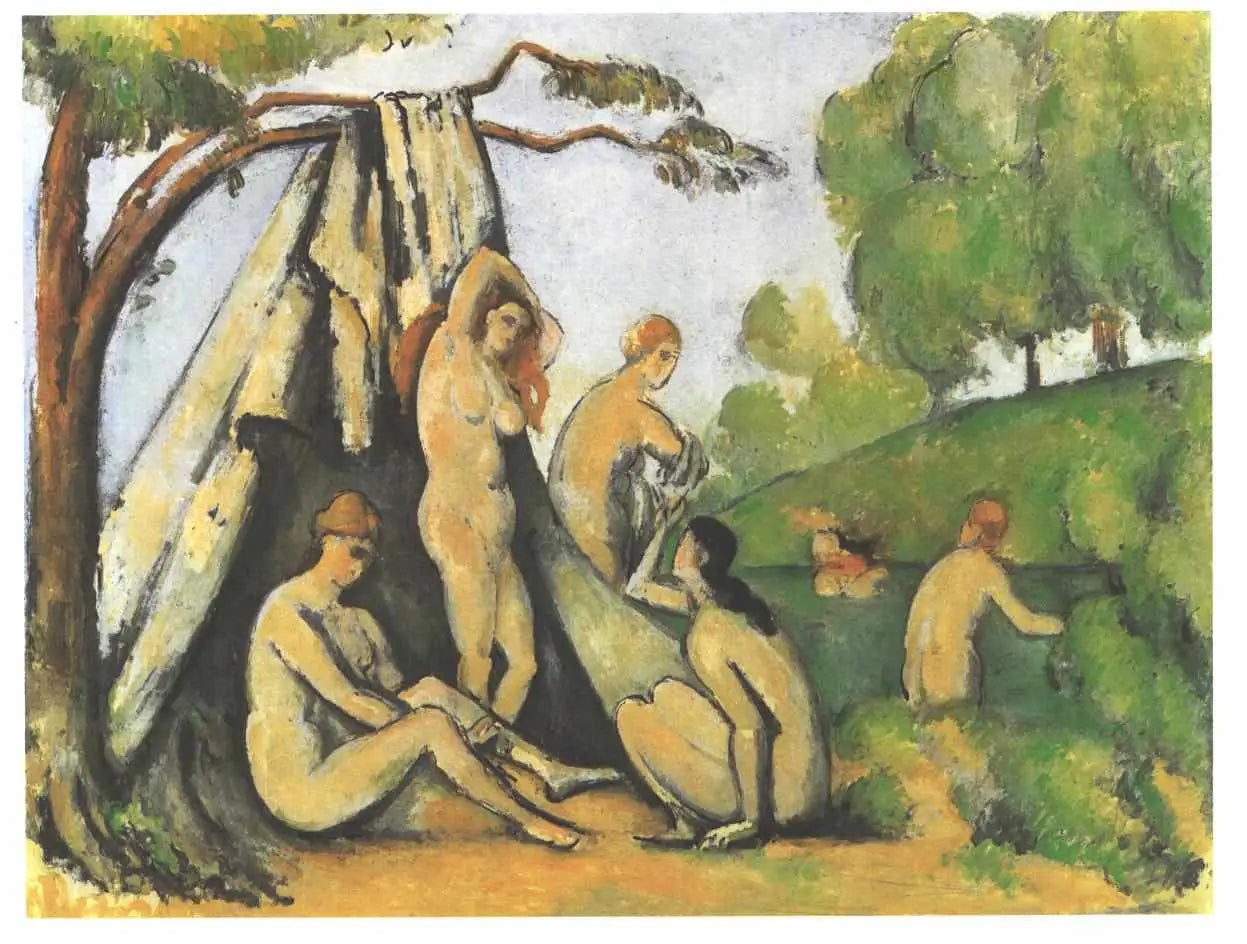 Baigneuses devant la tente - Paul Cézanne image 1 copie peinte à la main à l’huile