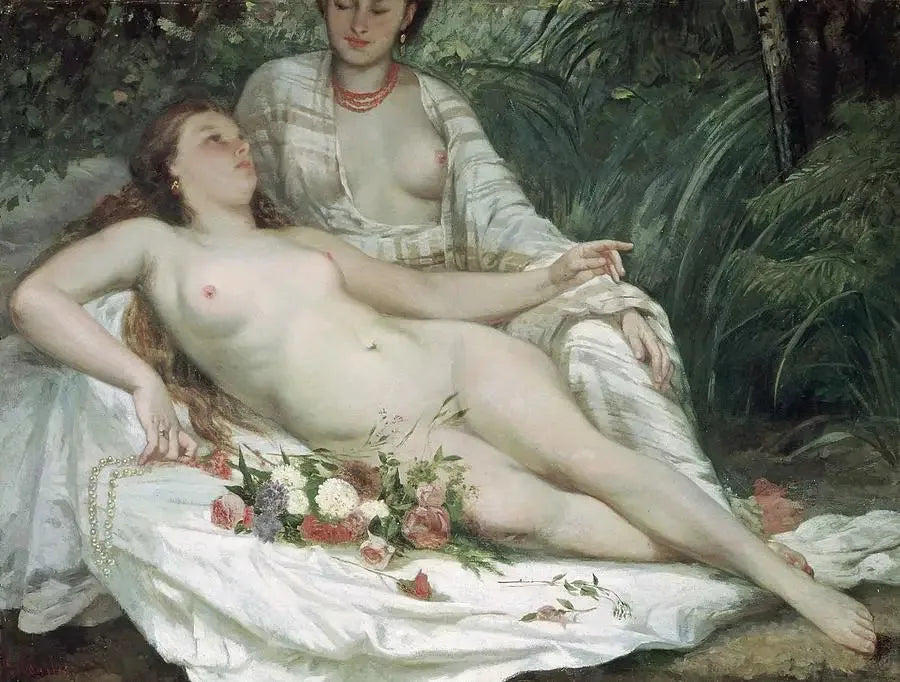 Baigneuses - Gustave Courbet image 1 reproduction de peinture à l’huile