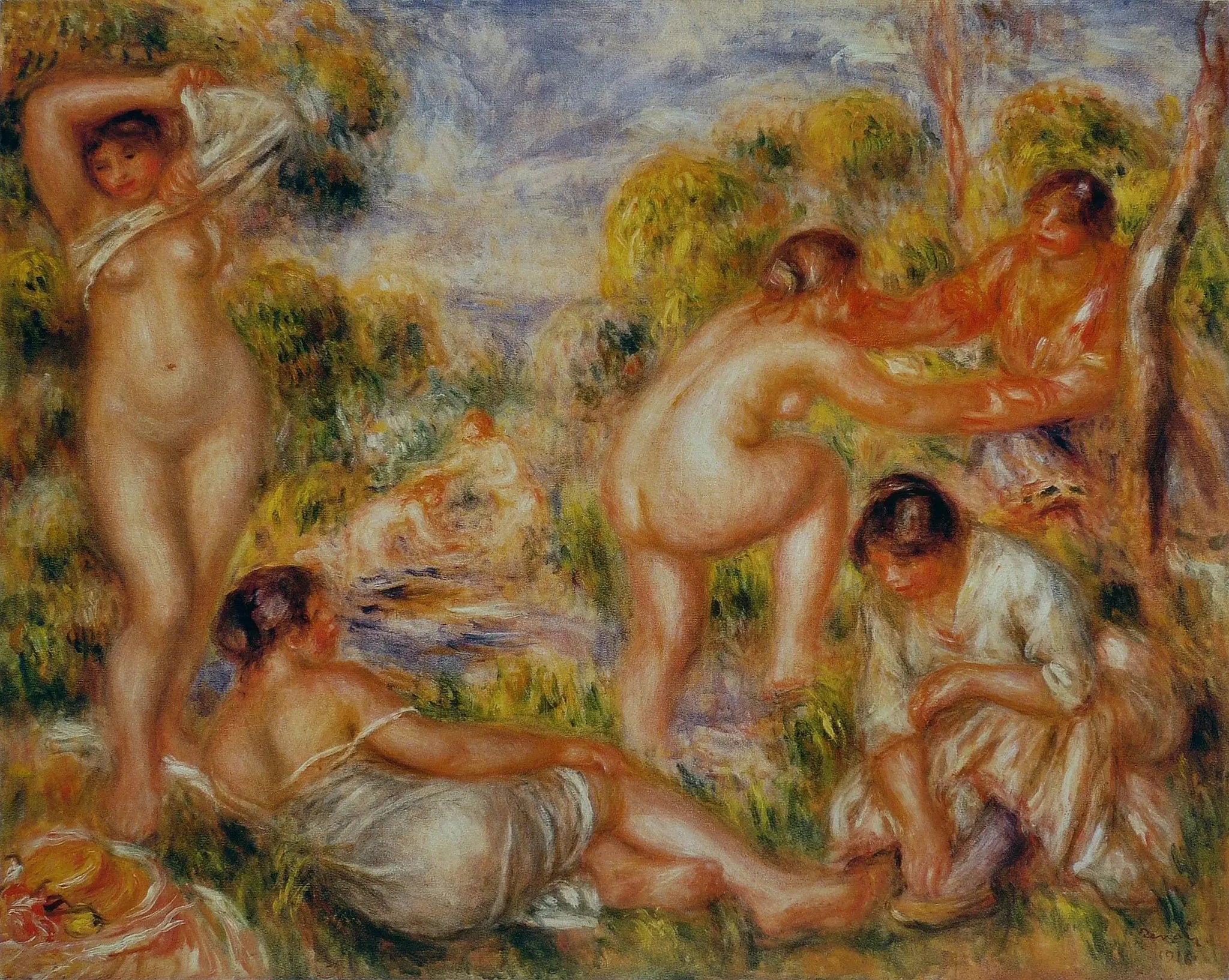 Baigneuses - Pierre-Auguste Renoir image 1 copie de tableau peinte à la main