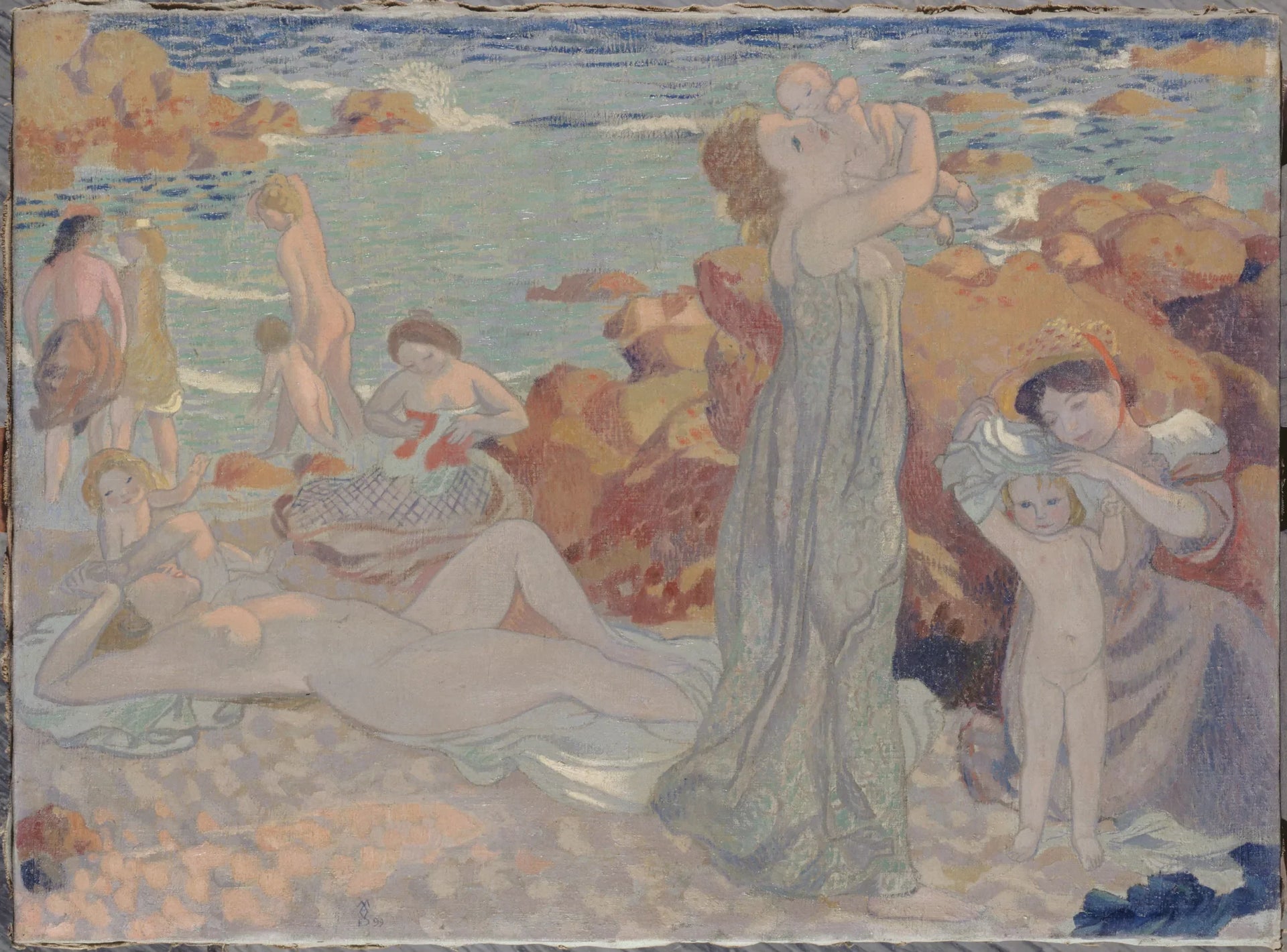 Baigneuses, plage du Pouldu - Maurice Denis image 1 copie de tableau peinte à la main