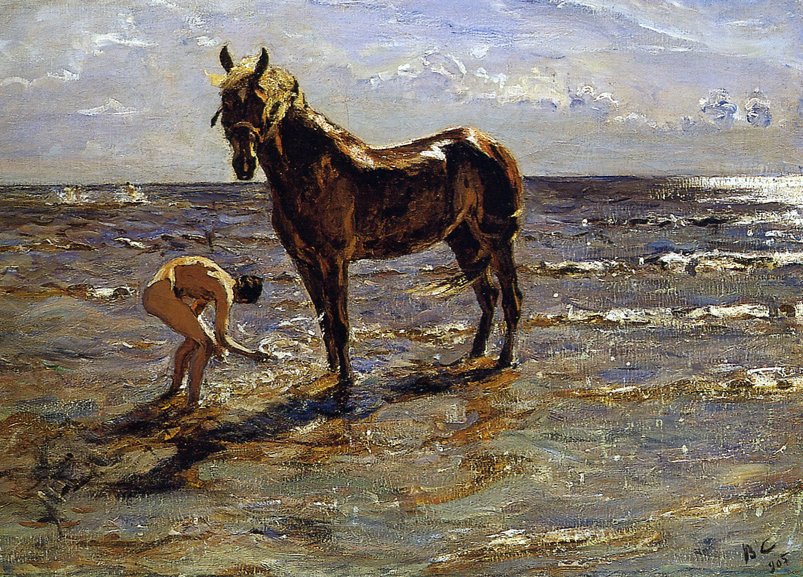 Bain d'un cheval - Valentin Serov image 1 reproduction d’œuvre d’art à l’huile