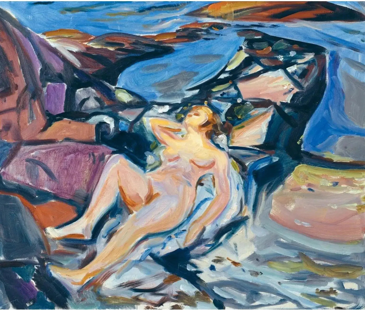 bain de soleil - Edvard Munch image 1 reproduction artisanale de tableau