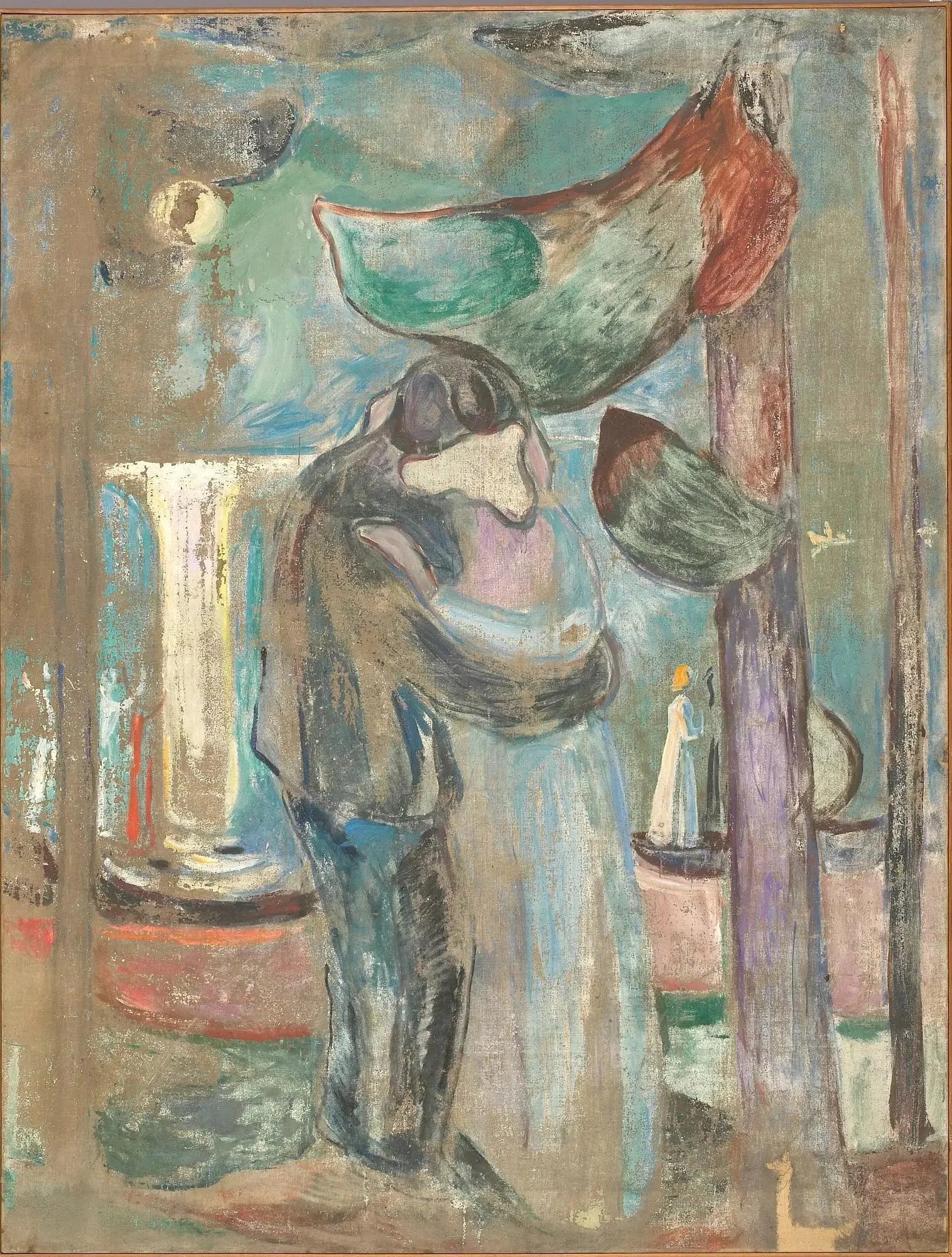 Baiser sur la plage - Edvard Munch image 1 reproduction artisanale de tableau
