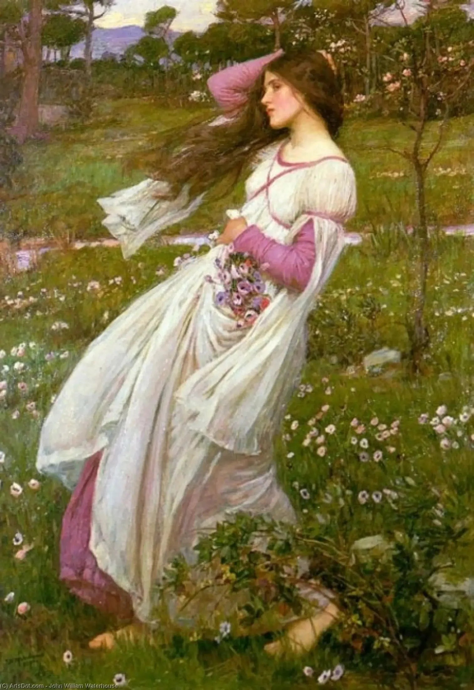 Balayé par le vent - John William Waterhouse image 1 reproduction artisanale de tableau