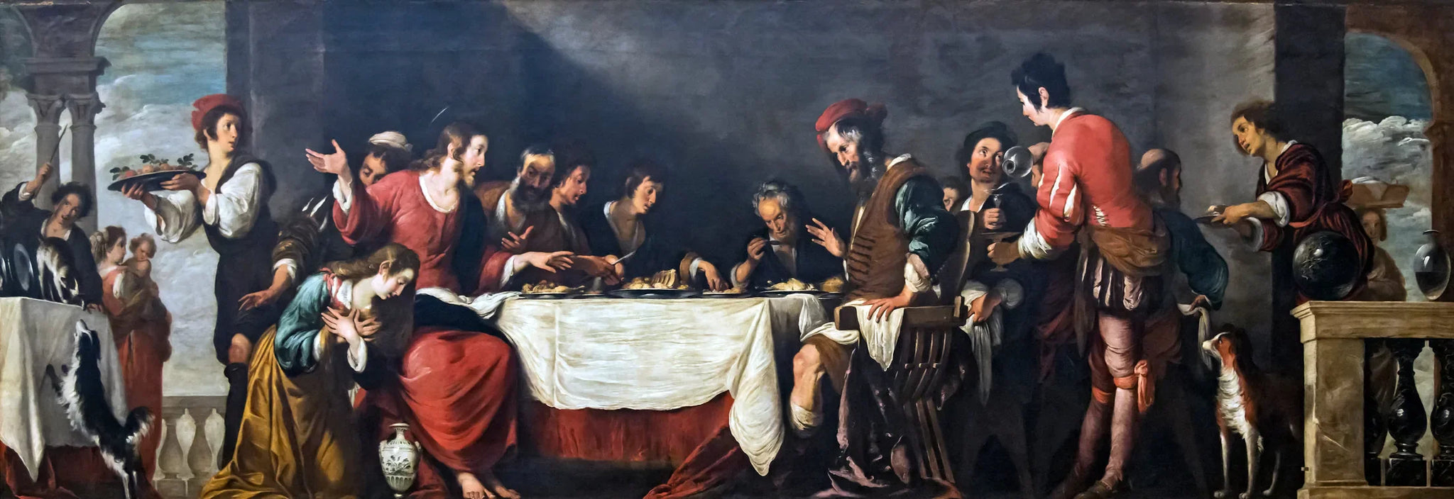 Banquet dans la maison de Siméon - Bernardo Strozzi image 1 tableau peint à l’huile sur toile
