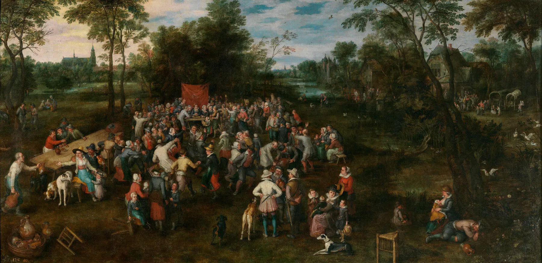 Banquet de noces - Jan Brueghel l'Ancien image 1 tableau peint à l’huile sur toile