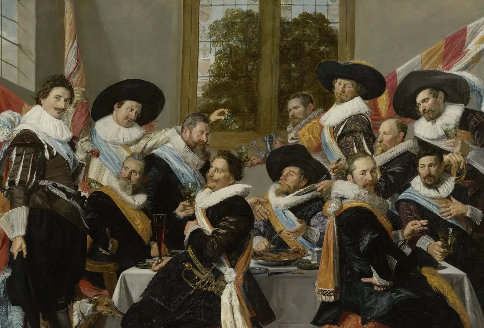 Banquet des officiers du corps des archers de Saint-Adrien - Frans Hals image 1 copie de tableau peinte à la main