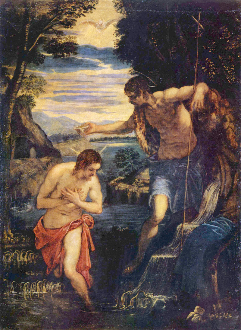 Le baptême du Christ - Domenico Tintoretto