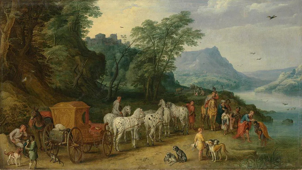 Baptême de l'eunuque éthiopien - Jan Brueghel l'Ancien image 1 copie peinte à la main à l’huile