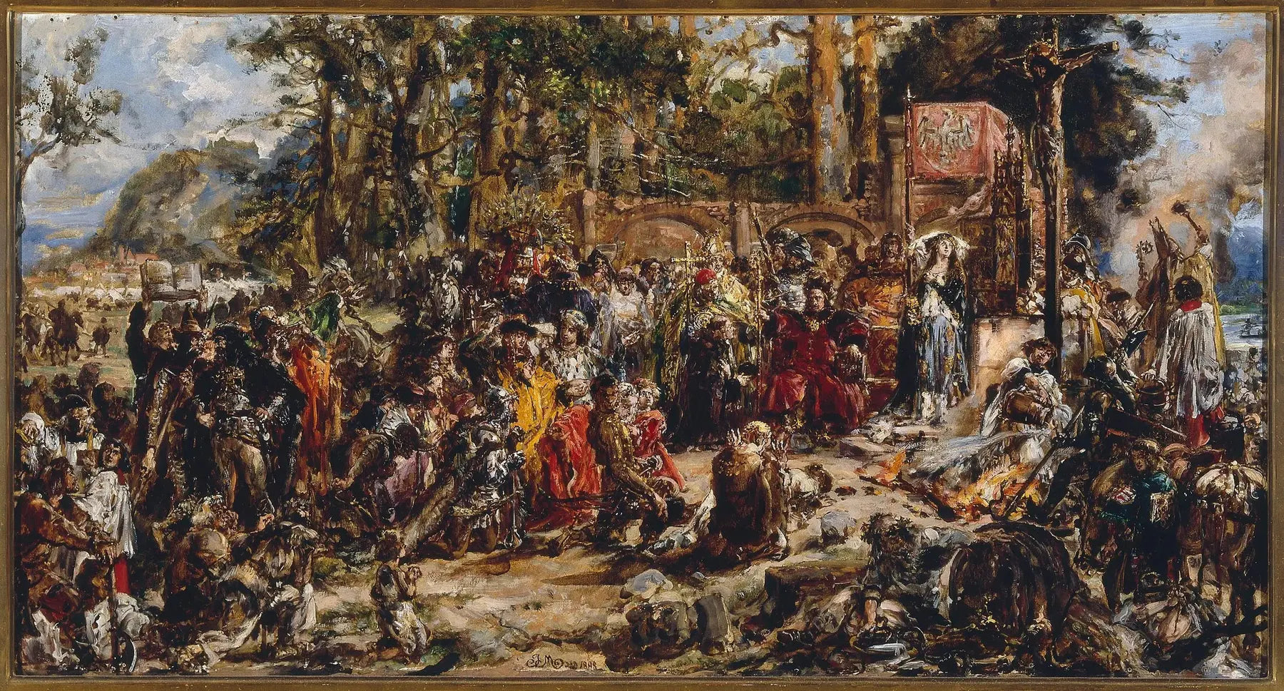 Baptême de la Lituanie, de la série « Histoire de la civilisation en Pologne » - Jan Matejko image 1 tableau peint à l’huile sur toile