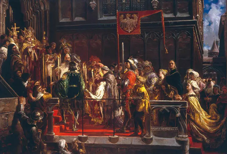 Baptême de Ladislas de Varna 18.II.1425. - Jan Matejko image 1 copie peinte à la main à l’huile
