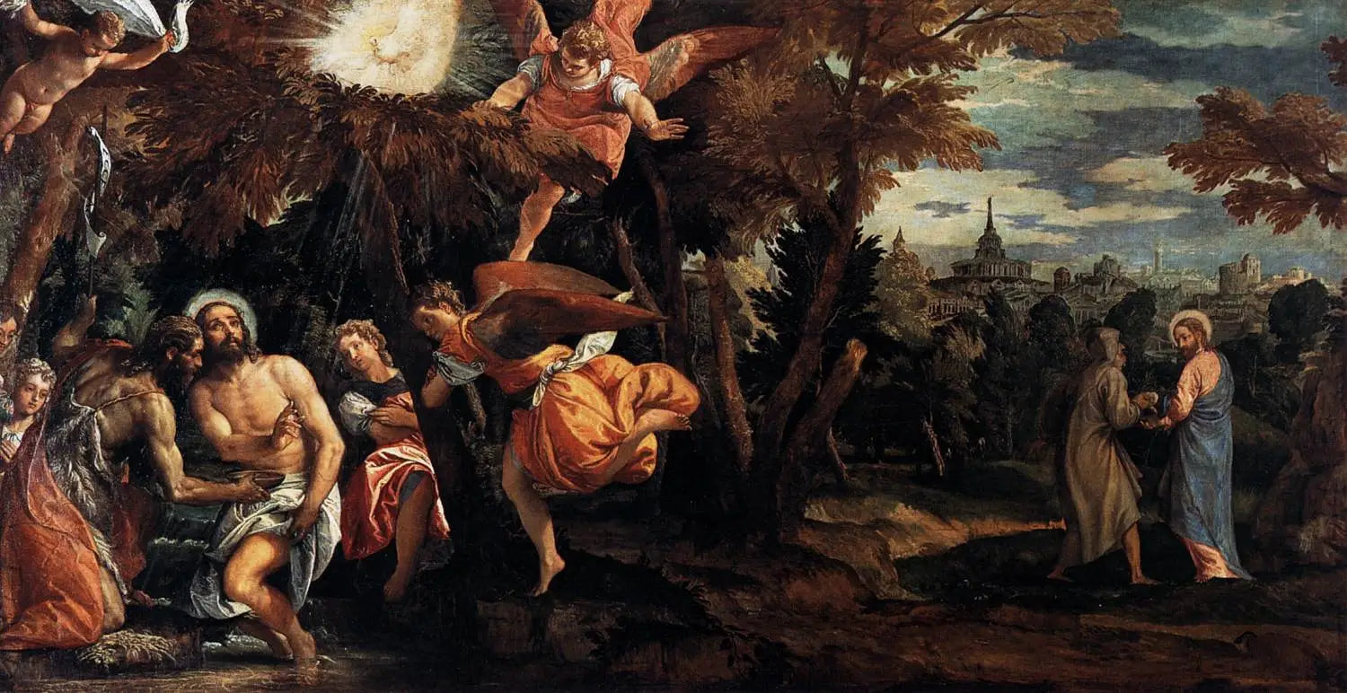Baptême et tentation du Christ - Paul Véronèse image 1 reproduction artisanale de tableau