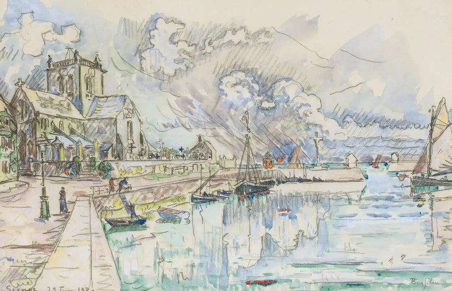 Barfleur, le port - Paul Signac