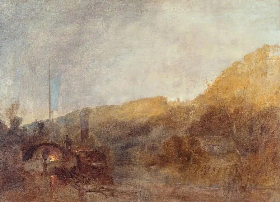 Barge on the River, Sunset - J. M. W. Turner