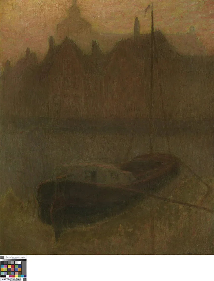 Barque sur le Canal (matin) - Henri Le Sidaner image 1 copie de tableau peinte à la main