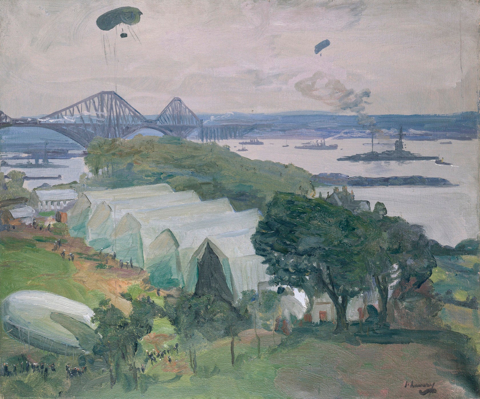 Base aérienne de North Queensferry, 1917 - John Lavery image 1 reproduction d’œuvre d’art à l’huile