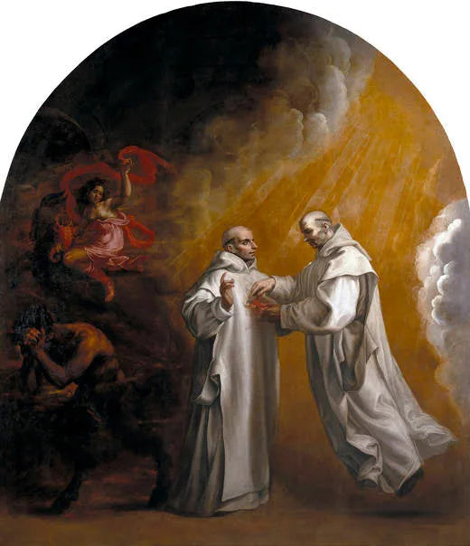 Basile de Bourgogne apparaît à son disciple Hugo de Lincoln - Vincenzo Carducci image 1 reproduction de peinture à l’huile