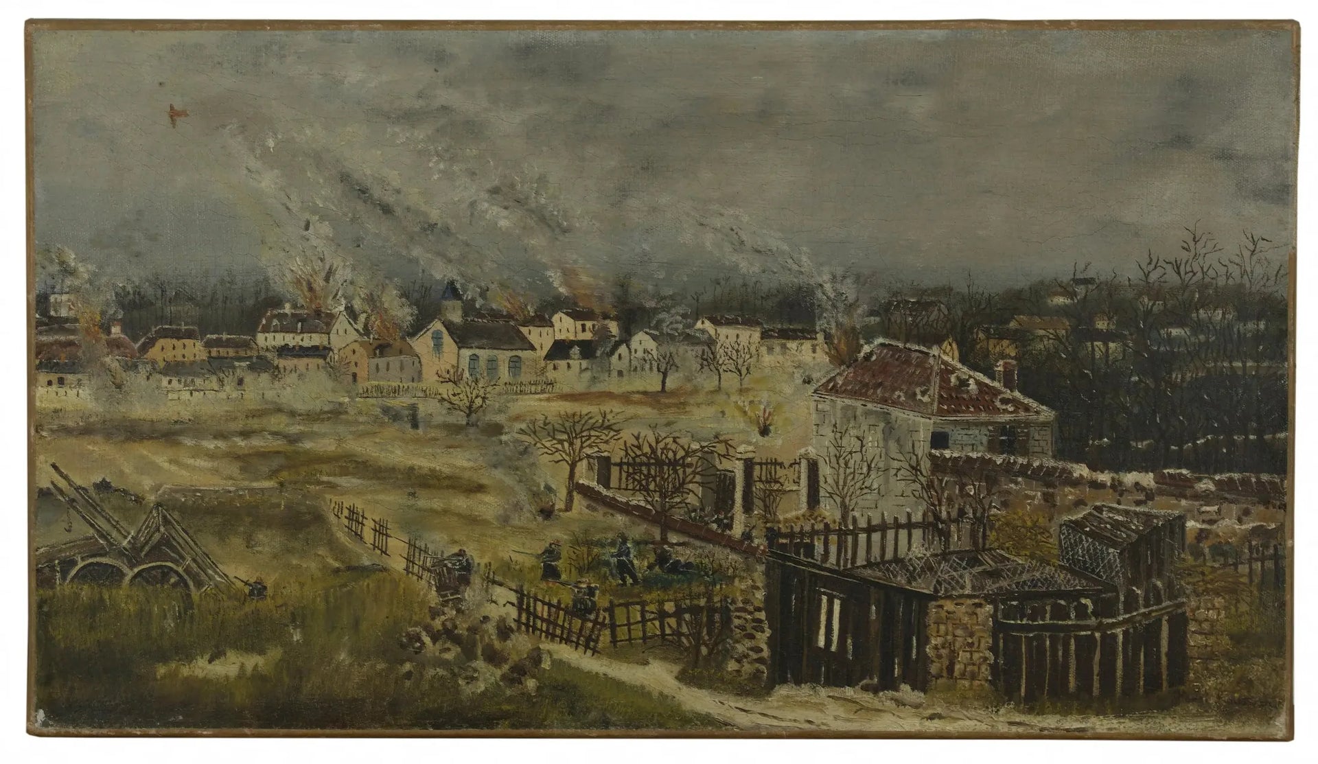 Bataille de Champigny - Épisode de la guerre de 1870 - Henri Rousseau image 1 reproduction d’œuvre d’art à l’huile