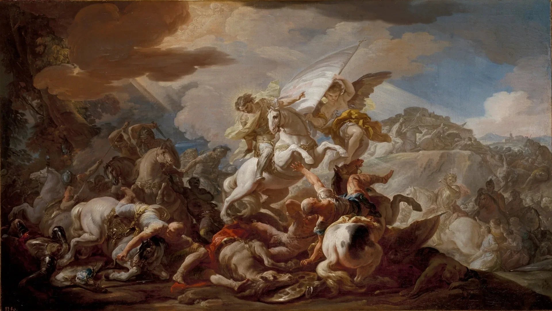 Bataille de Clavijo - Corrado Giaquinto image 1 reproduction artisanale de tableau