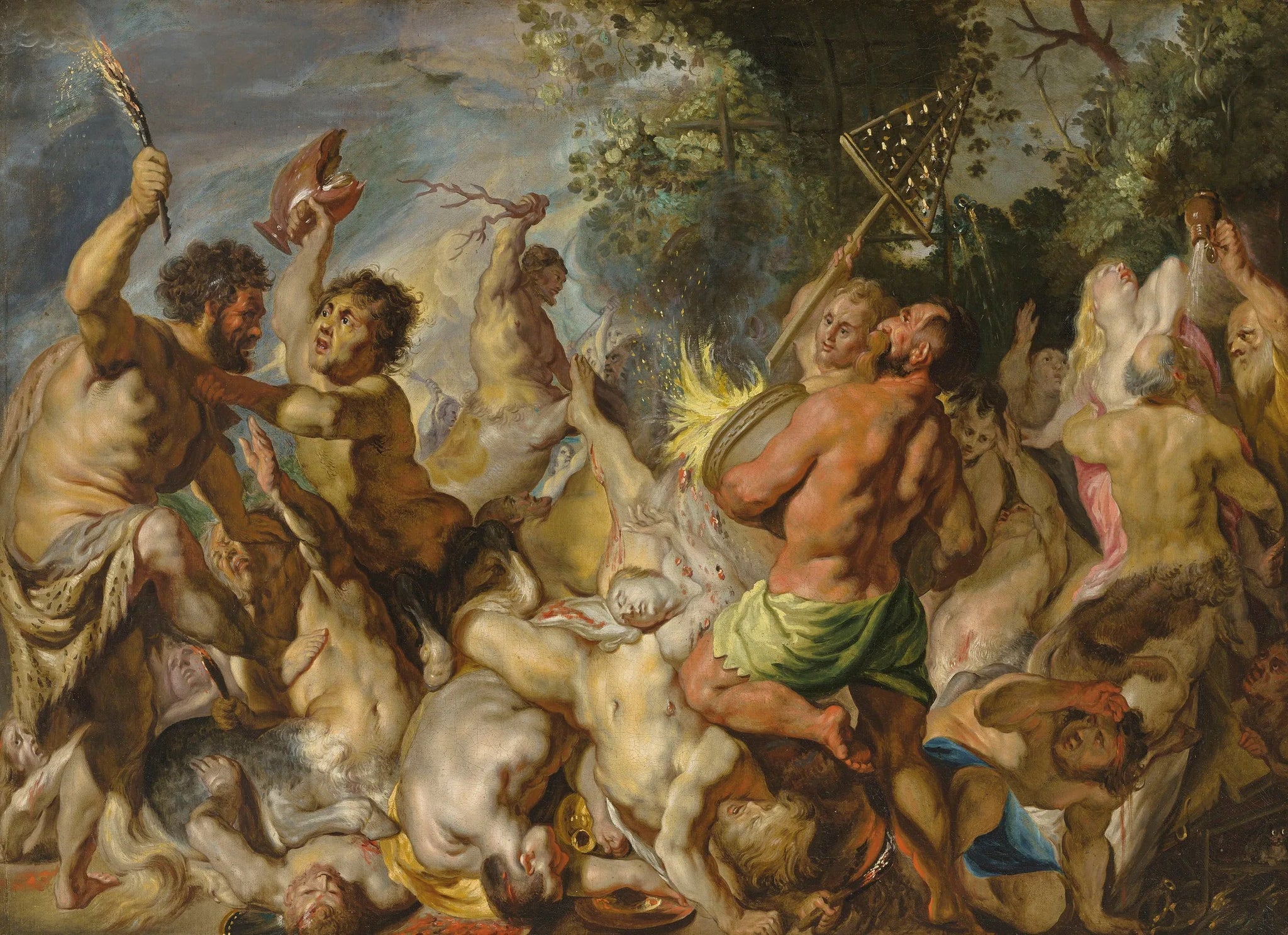 Bataille des Lapithes et des Centaures - Jacob Jordaens image 1 copie peinte à la main à l’huile