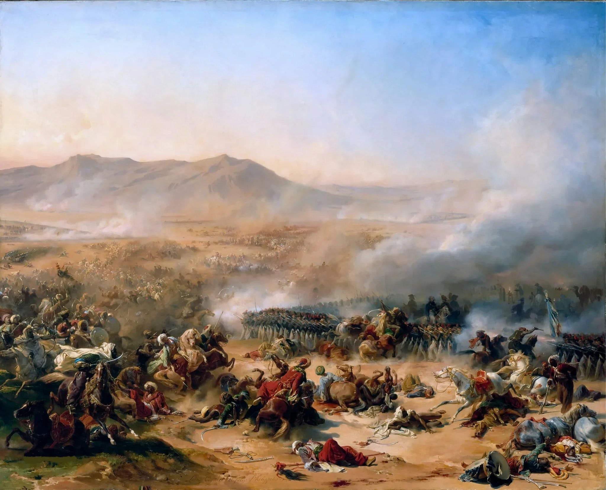 Bataille du Mont Thabor, 16 avril 1799 - Léon Cogniet image 1 tableau peint à l’huile sur toile