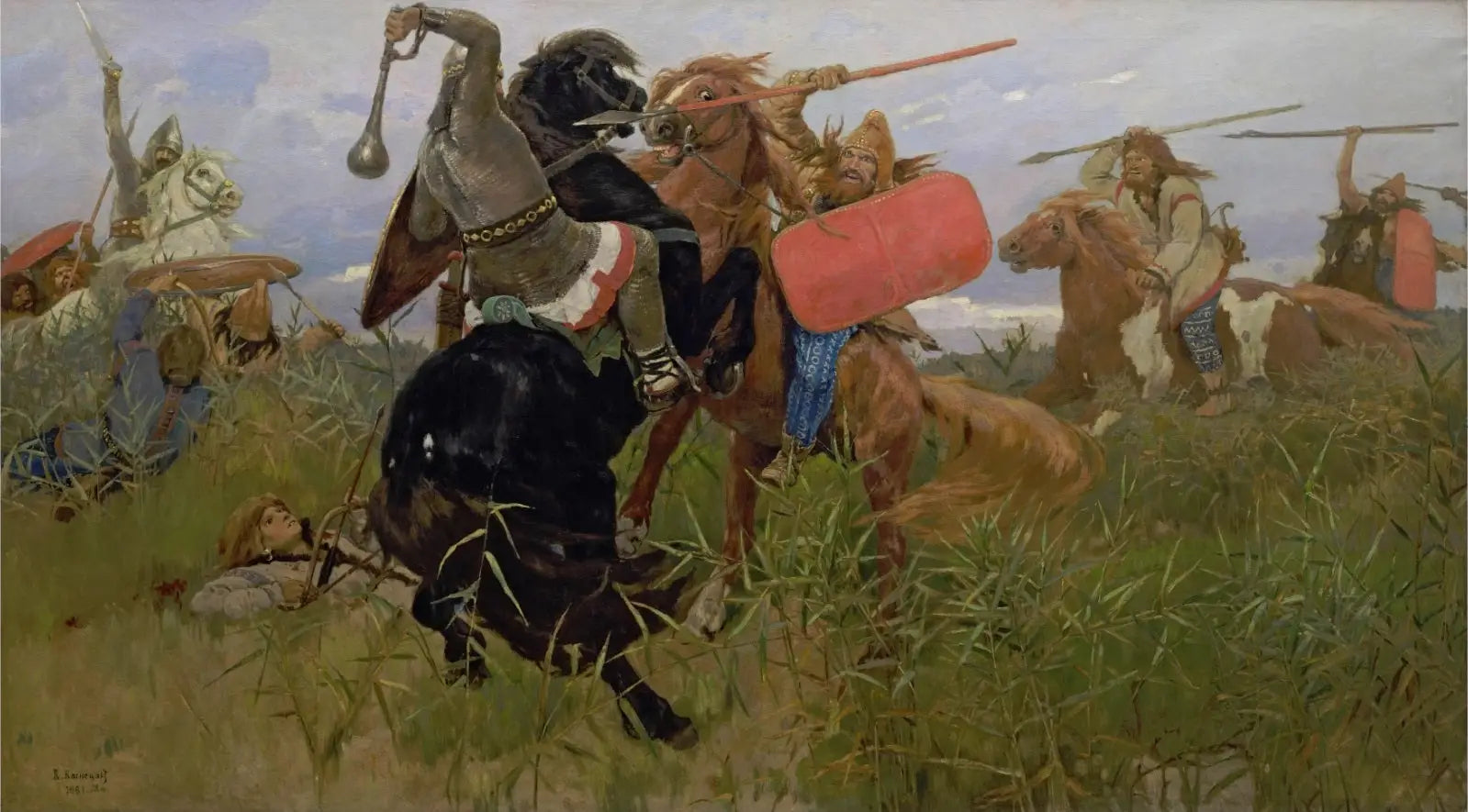 Bataille entre les Scythes et les Slaves - Viktor Vasnetsov image 1 reproduction de peinture à l’huile