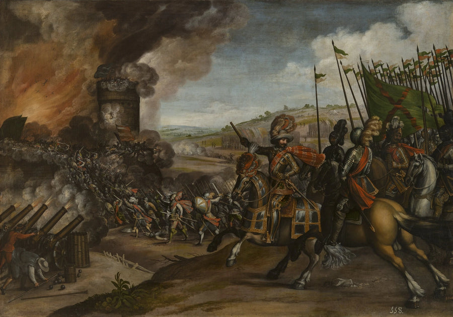 Bataille de Gascona et batterie dans un château - Juan de la Corte