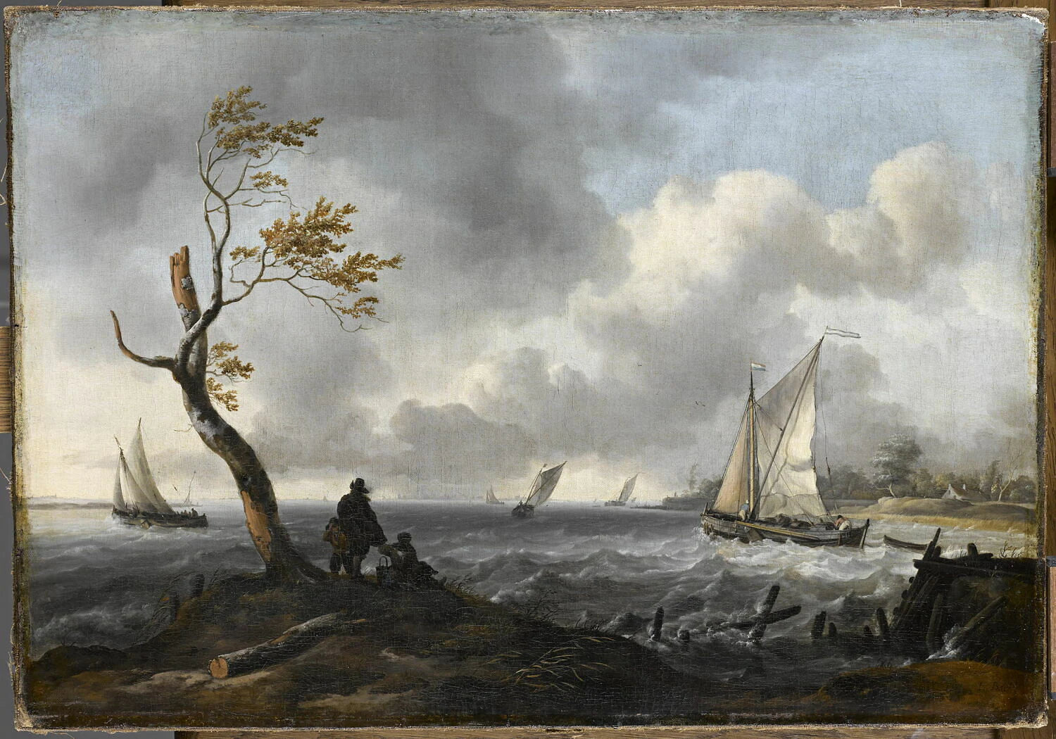 Bateau de peche et cabotier par gros temps - Ludolf Backhuysen