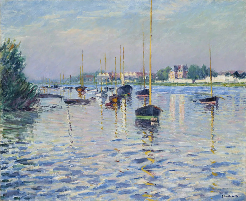 Bateaux au mouillage sur la Seine à Argenteuil - Gustave Caillebotte